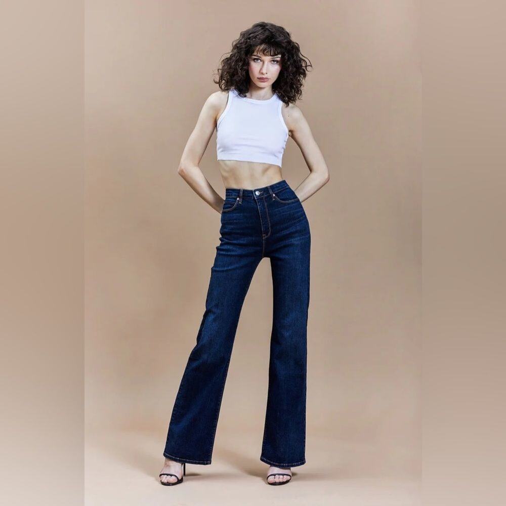 Avec Les Filles It Girl High Waist‎ Sculpt Flared Boot Flare Leg High-Rise dark